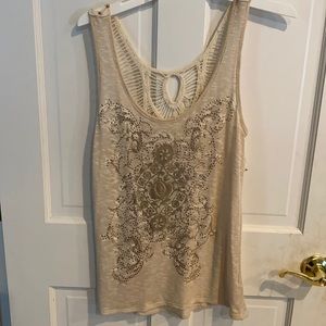 Cream medium tank knit material